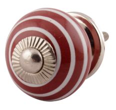 Cherry Striped Small Ceramic Wardrobe Knobs Online